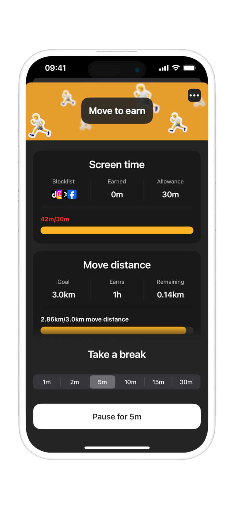 Fitlock - Track progress of your health goals and take a break if you need to access your apps immediately.